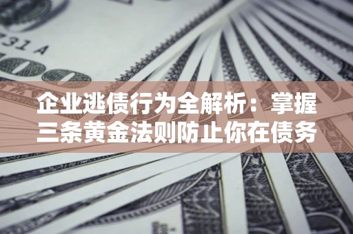 北京企业逃债行为全解析：掌握三条黄金法则防止你在债务乱局中“踩雷”